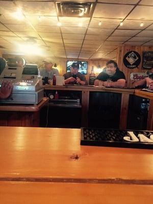 Happy people at the bar