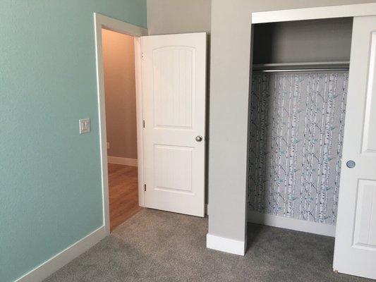 We put accent wallpaper in our closets for a fun touch