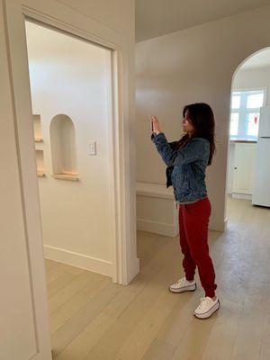 Taking photos of Brook's @bluedogcontracting construction work - bright, pretty, added dimension in the space now. ~Sovay