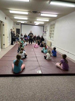 Helping Girl Scouts earn their Martial Arts badge!