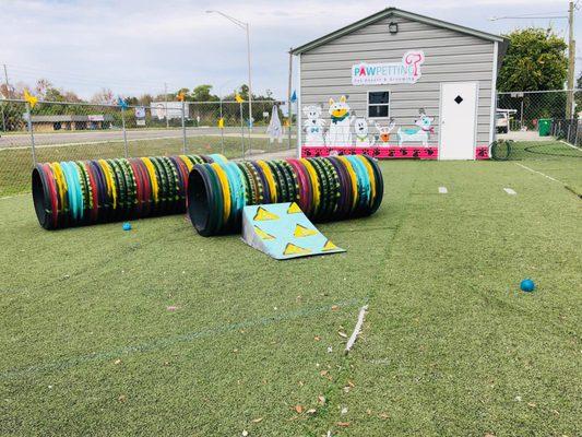 Our awesome & safe outside play area!