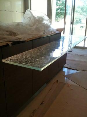 Custom 3/4" thick glass countertop..