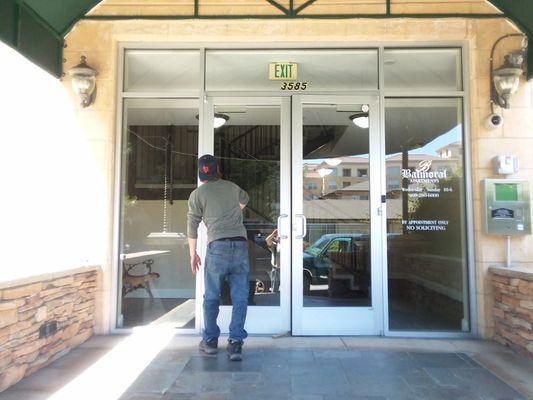 Storefront glass door repair