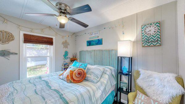 Lovely bedroom in this beach home.