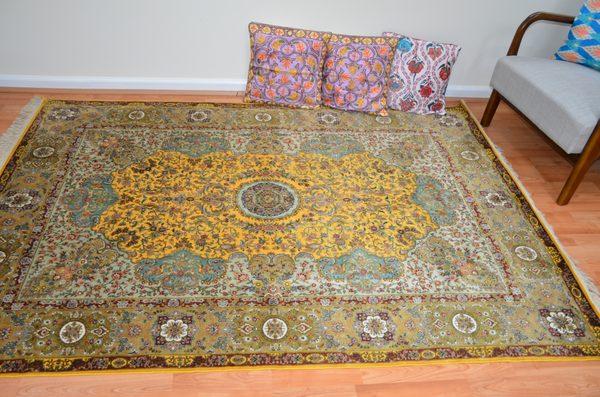 Oriental rug handmade from silk