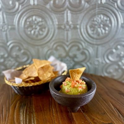 Guacamole and homemade chips