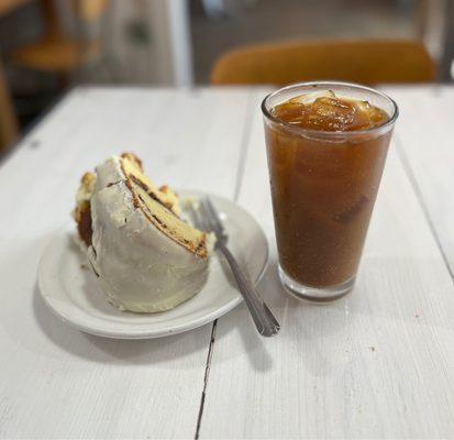 Sour cream coffee cake and iced coffee.  It's impossible to skip the baked goods. Everything here is amazing.