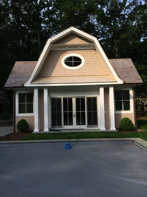 Custom designed and constructed pool house in Laurel Hollow, NY