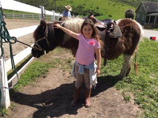 My daughter with her pony, "Little Surprise."