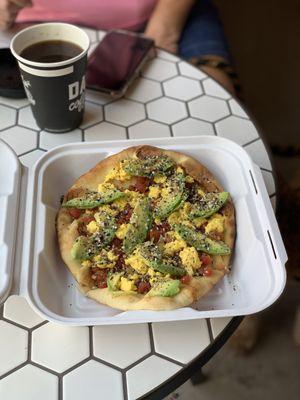 Avo smash flatbread