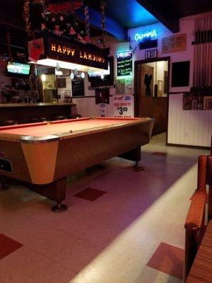 Pool table.