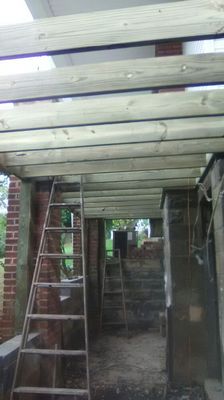 New joists framed in