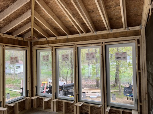 Windows installed in the sun room addition