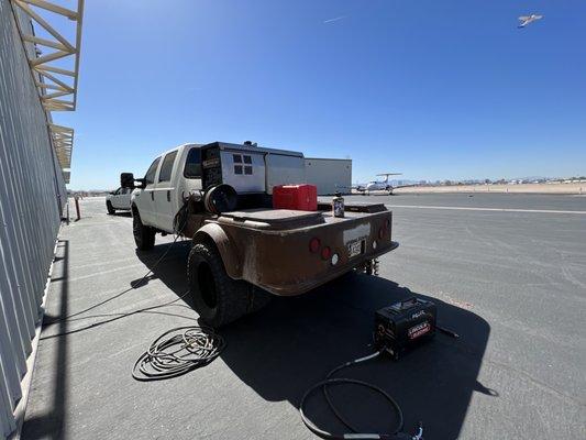 Our welding truck at the airport