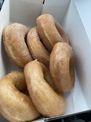 Glazed and sugar donuts