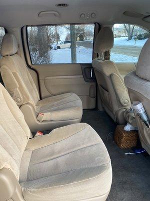 Comfortable seating with controls for heating/AC and airflow.