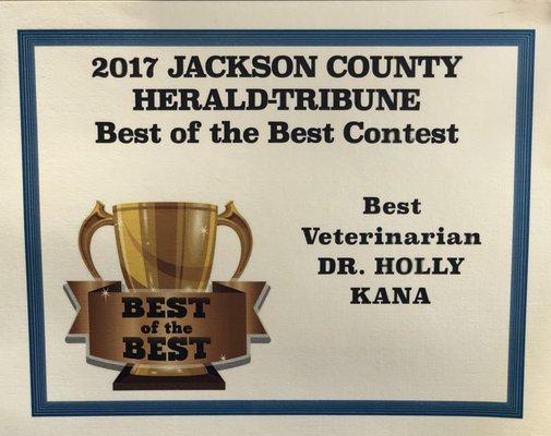 Congrats to Dr. Kana 2017 County Favorite