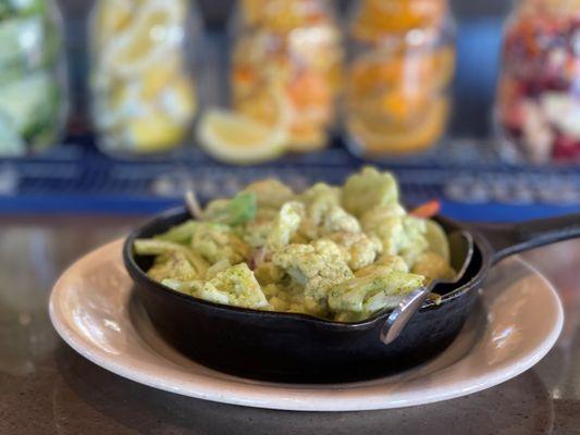 Roasted Cauliflower with home made pesto sauce