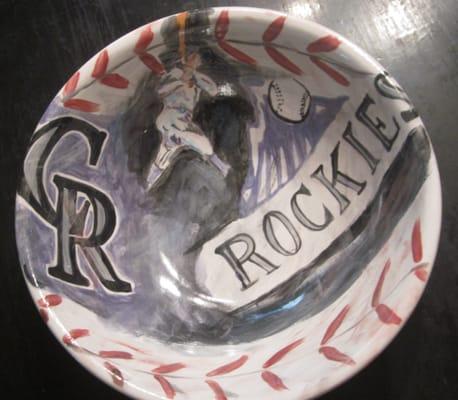 Hand Painted Rockies Popcorn Bowl