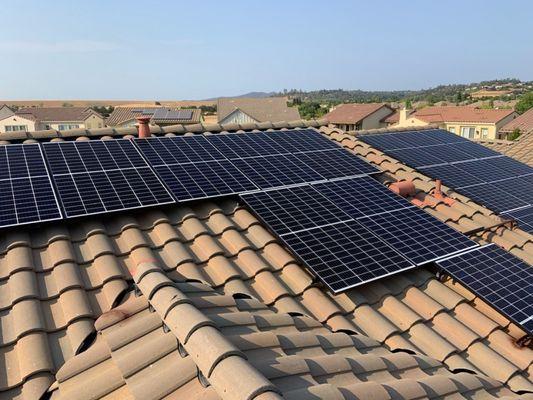 Solar panels after installation