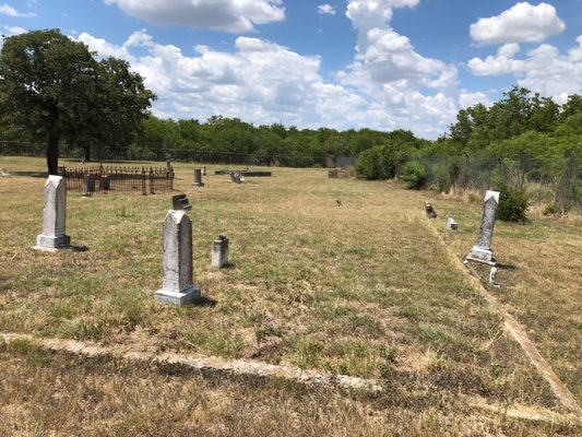 The oldest stones are at the back fence.