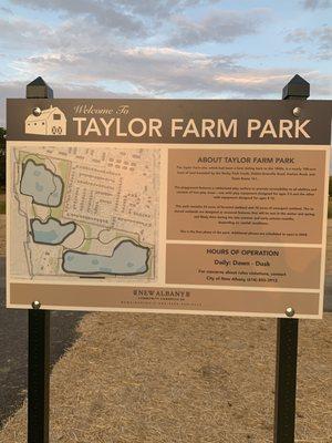 The layout of nearly 100 acres of the 1st stage of Taylor Farm Park.