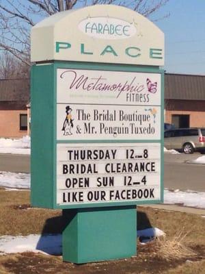 50% off everything began today at noon. Prom dresses, wedding dresses, tuxedos, ties, shirts, vests, jewelry... Everything!