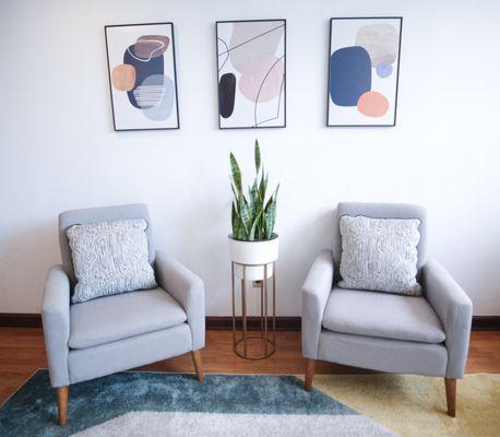 Our waiting room chairs are cozy, but we promise you won't be waiting long!