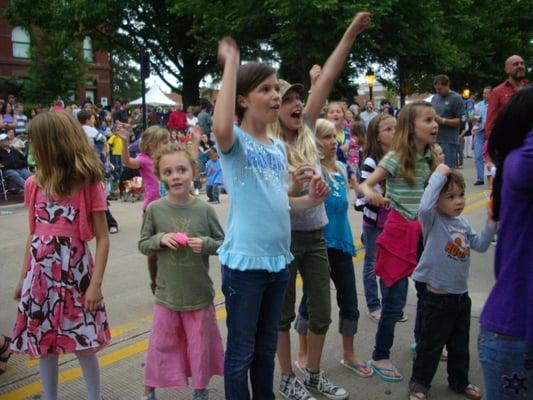 The children were dancing to the music of "Spoken Four" at our Friday night concert!