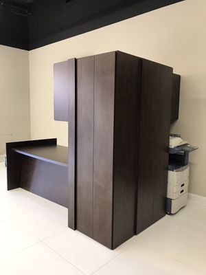 Commercial office in chocolate pear finish