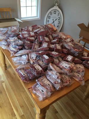 Side of beef all laid out and ready for the freezer!