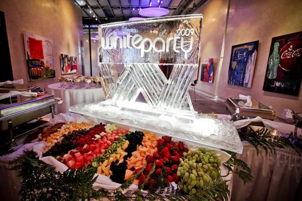 White Party Decor and Vendor recommendations by All Occasion Celebrations, Catering by Chef Bill McClellan, Ice by Ice Magic