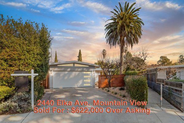 2440 Elka Ave. Mountain View
 Sold for: $622,000 Over Asking