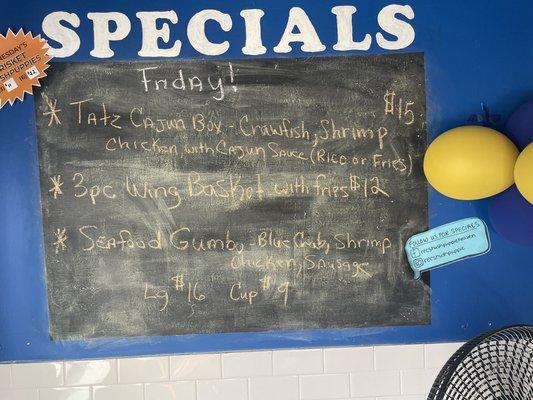 Daily specials