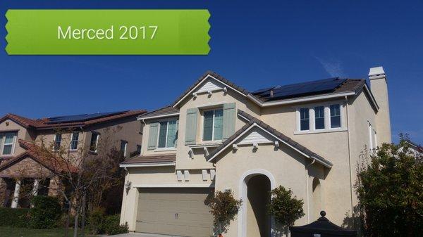 Residential solar system installed in Merced in 2017