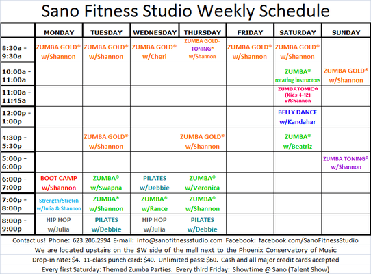 Current schedule as of 6/15/13.  Any changes will be posted immediately.