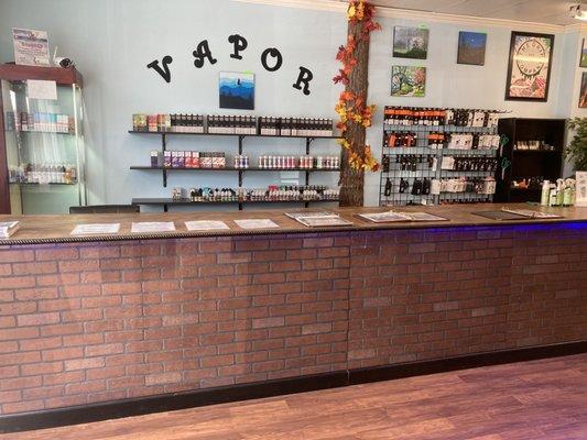 Vapor Bar features over 150 E-Liquid Flavors & Disposables.  We feature Coastal Clouds, Basix, Ripe, Vapetasia, Jam Monster, & other Brands.