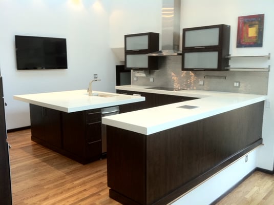 Custom Kitchen remodel with 3" thick concrete countertops