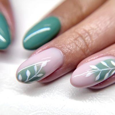 Structured Gel on Natural Nails w/ simple art