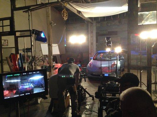 A car commercial shoot for Nissan Leaf.