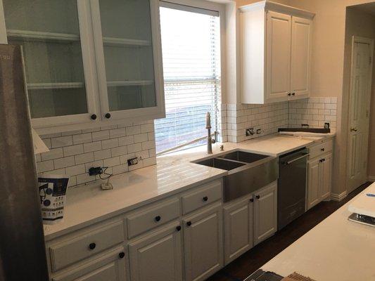 Lewisville TX. Farmhouse sink installation