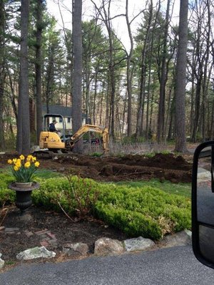 Excavating existing yard