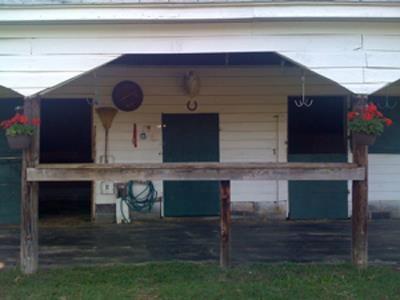 4 stalls with rubber mats and turn out