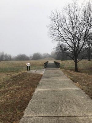 Walking path to the most and mound