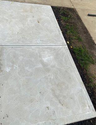 Part of driveway and slab