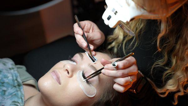 Our Lash Tech doing what she can do best!