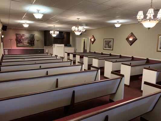 Side view inside chapel