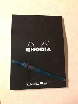 Rhodia dotpad and a fountain pen.  Just what I needed.