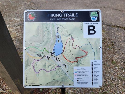 Trail sign for Pike Lake