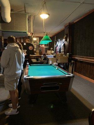 Pool table in the back room